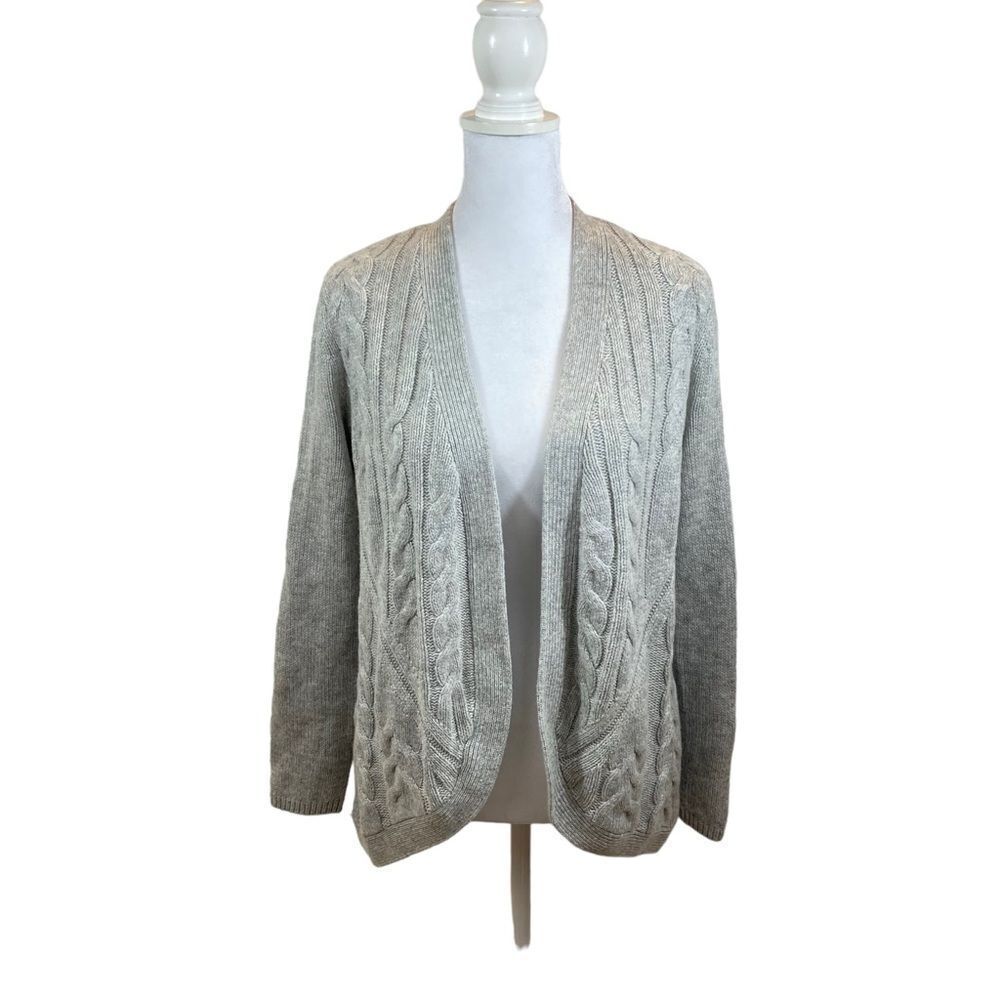 Brand New with Tags Talbots Grey Wool and Cashmere Blend Open Front Cardiagn PS